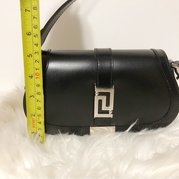 Authentic VERSACE Black Calf Leather Mini Greca Goddess Shoulder Bag - Picture 7 of 11